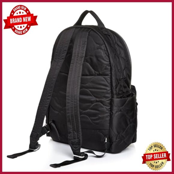 Quilted Nylon Travel Backpack with Laptop Pocket, 25L Daypack
